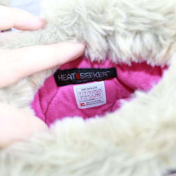 The North Face Girls Heat Seeker Brown Leather Faux Fur Winter Snow Boots Size 4 - Picture 6 of 9